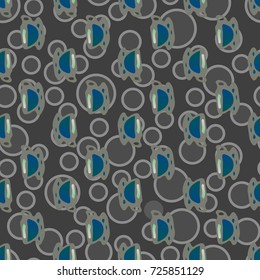 Cup of coffee or tea with dots on background seamless pattern.