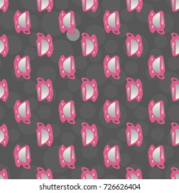 Cup of coffee or tea with dots on background seamless pattern.