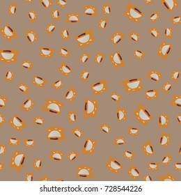 Cup of coffee or tea with dots on background seamless pattern.