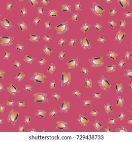 Cup of coffee or tea with dots on background seamless pattern.