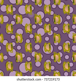 Cup of coffee or tea with dots on background seamless pattern.