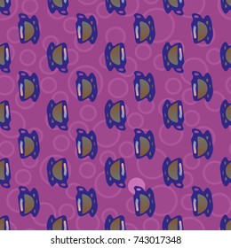 Cup of coffee or tea with dots on background seamless pattern.