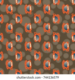 Cup of coffee or tea with dots on background seamless pattern.
