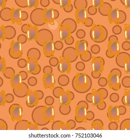 Cup of coffee or tea with dots on background seamless pattern.