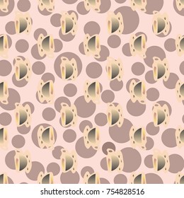 Cup of coffee or tea with dots on background seamless pattern.