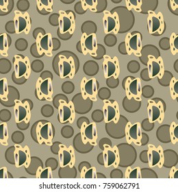 Cup of coffee or tea with dots on background seamless pattern.