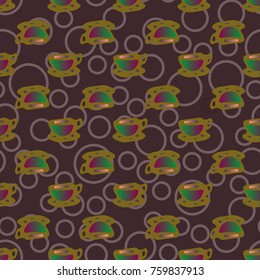 Cup of coffee or tea with dots on background seamless pattern.