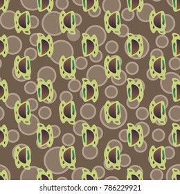Cup of coffee or tea with dots on background seamless pattern.