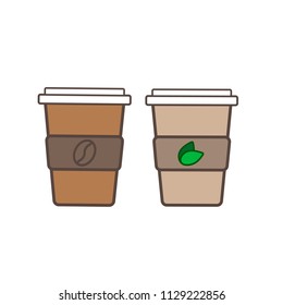 cup of coffee or tea flat icon vector