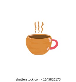 Cup of coffee, tea, hot chocolate - Autumn and Winter beverages. Mug and glasses with cozy warm drink isolated on white background. Vector Illustration for banners, greeting cards, posters