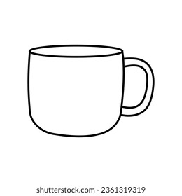 Cup of coffee. Cup of tea. Hot drink. Isolated editable outline icon. Pictogram black on white background. Lined symbol.