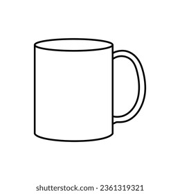 Cup of coffee. Cup of tea. Hot drink. Isolated editable outline icon. Pictogram black on white background. Lined symbol.
