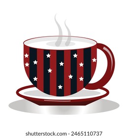 cup of coffee .Coffee or tea cup hot drink mug . coffee illustration .