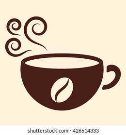 cup of coffee tea hot drink brown simple icon
