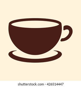 cup of coffee tea hot drink brown simple icon