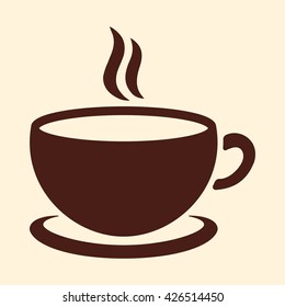 cup of coffee tea hot drink brown simple icon