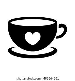 cup of coffee tea hot drink black vector icon on white background icon