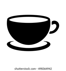 cup of coffee tea hot drink black vector icon on white background icon