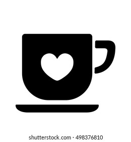 cup of coffee tea hot drink black vector icon on white background icon