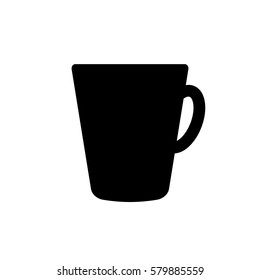 cup of coffee tea hot drink black vector icon on white background icon