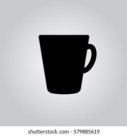 cup of coffee tea hot drink black vector icon on white background icon