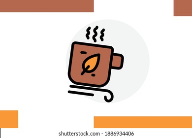 A cup Of Coffee or A Cup Of Tea Icon For  Autumn Season Icons