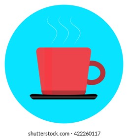 Cup of coffee tea icon. Coffee and coffee mug or coffee cup isolated and tea cup. Cup of tea isolated and mug of tea.  Vector flat design illustration