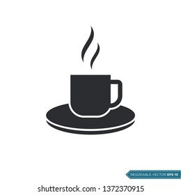 Cup of Coffee or Tea Icon Vector Template Illustration Design