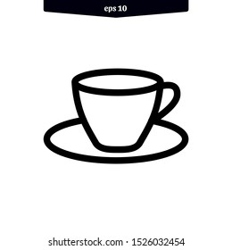 Cup of coffee and tea icon vector illustration logo template. eps10