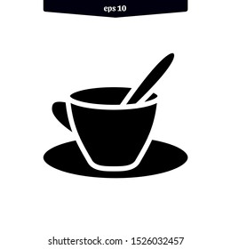 Cup of coffee and tea icon vector illustration logo template. eps10