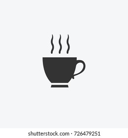 Cup of coffee, tea isolated flat web mobile icon. Vector graphic illustration. Logotype, logo