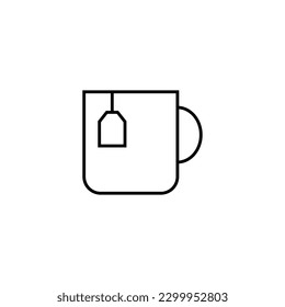 Cup of coffee and tea line icon, logo vector