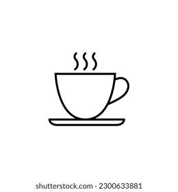 Cup of coffee and tea line icon, logo vector