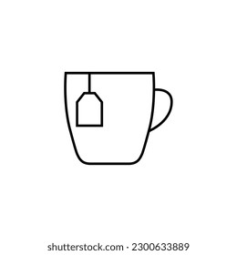 Cup of coffee and tea line icon, logo vector