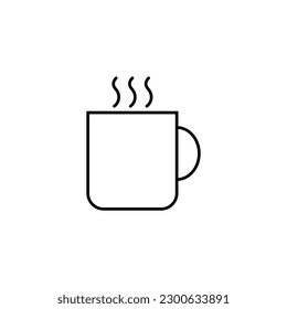 Icono de la línea de café y té de la copa, vector del logotipo