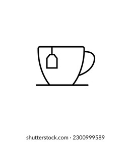 Cup of coffee and tea line icon, logo vector