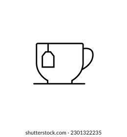 Cup of coffee and tea line icon, logo vector