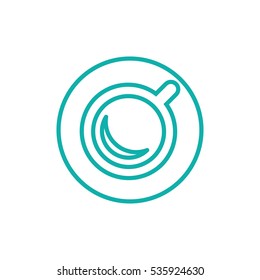 cup of coffee tea line icon blue on white