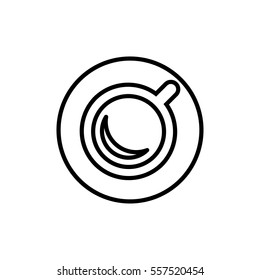 cup of coffee tea line icon black on white