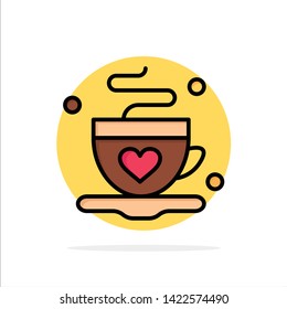 Cup, Coffee, Tea, Love Abstract Circle Background Flat color Icon