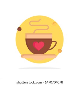 Cup, Coffee, Tea, Love Abstract Circle Background Flat color Icon. Vector Icon Template background