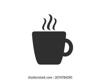 Cup of coffee. Tea mug vector simple icon.  