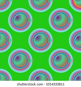 Cup of coffee or tea on background seamless pattern.