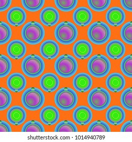 Cup of coffee or tea on background seamless pattern.