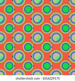 Cup of coffee or tea on background seamless pattern.