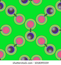 Cup of coffee or tea on background seamless pattern.