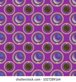 Cup of coffee or tea on background seamless pattern.