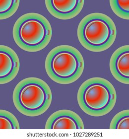 Cup of coffee or tea on background seamless pattern.