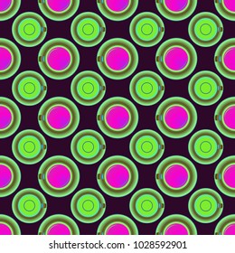 Cup of coffee or tea on background seamless pattern.