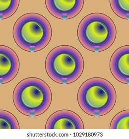 Cup of coffee or tea on background seamless pattern.